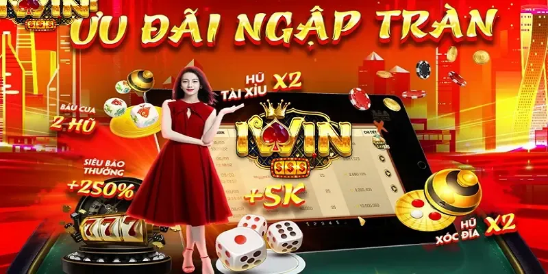 Các biểu ngữ khuyến mãi Kimsa với hình ảnh tiền thưởng và cúp vàng